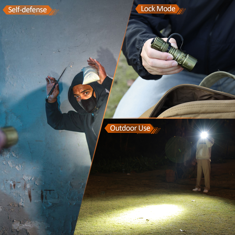 【Brazil Warehouse】Wurkkos TD07 Tactical Flashlight, USB C Rechargeable 1300 Lumens, 479m Long Range EDC Flashlight