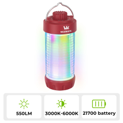 Wurkkos CL01 Camping Light with Adjustable Color Temperature/Power Bank/RGB Police Modes/Magnet Tail/21700 Battery Replaceable