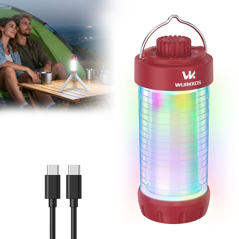 【New Release】 Wurkkos CL01 Camping Light with Adjustable Color Temperature/Power Bank/RGB Police Modes/Magnet Tail/21700 Battery Replaceable