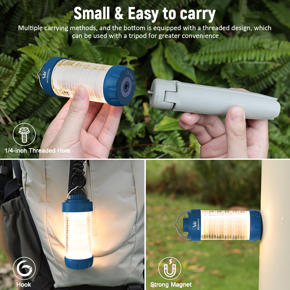 【New Release】 Wurkkos CL01 Camping Light with Adjustable Color Temperature/Power Bank/RGB Police Modes/Magnet Tail/21700 Battery Replaceable