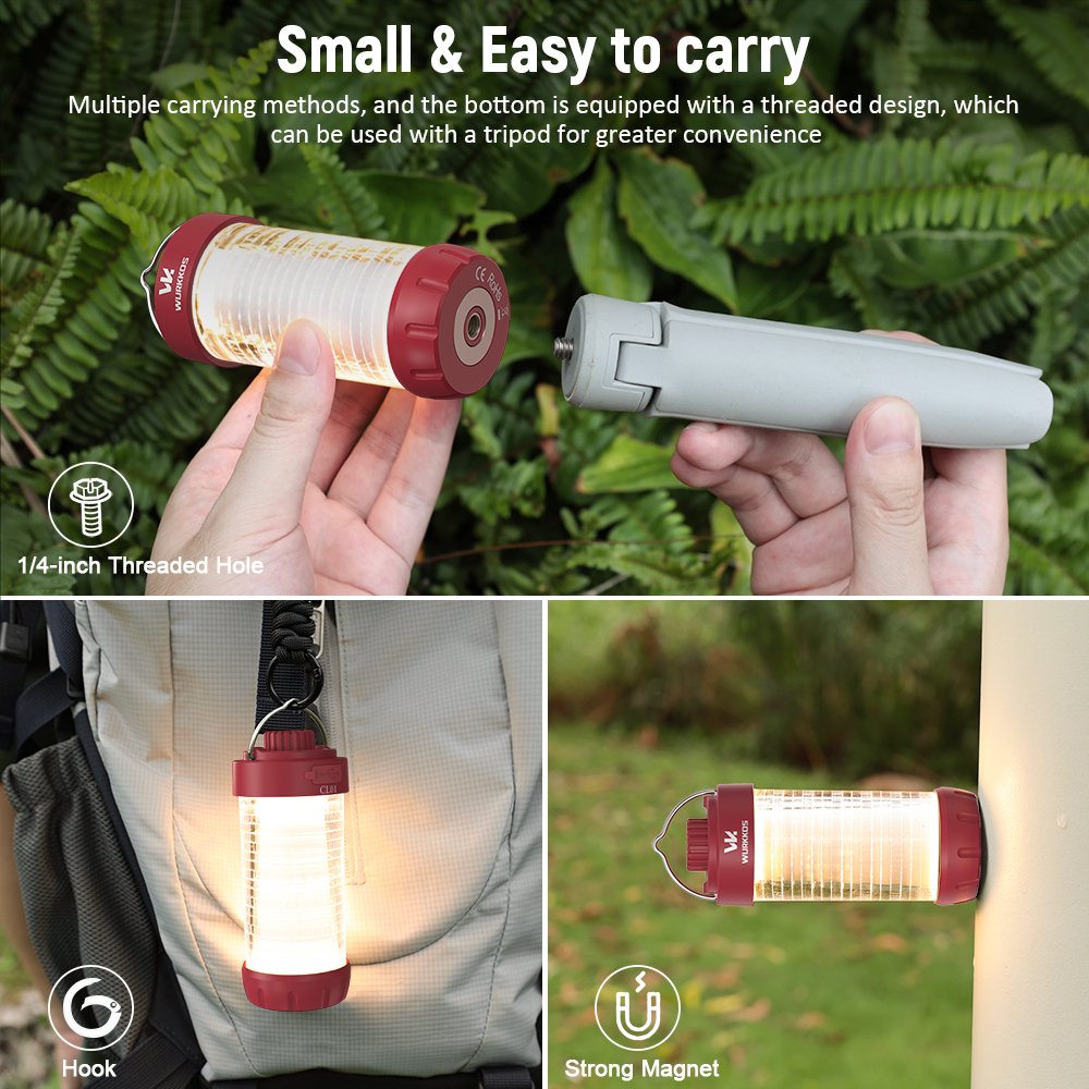 【New Release】 Wurkkos CL01 Camping Light with Adjustable Color Temperature/Power Bank/RGB Police Modes/Magnet Tail/21700 Battery Replaceable
