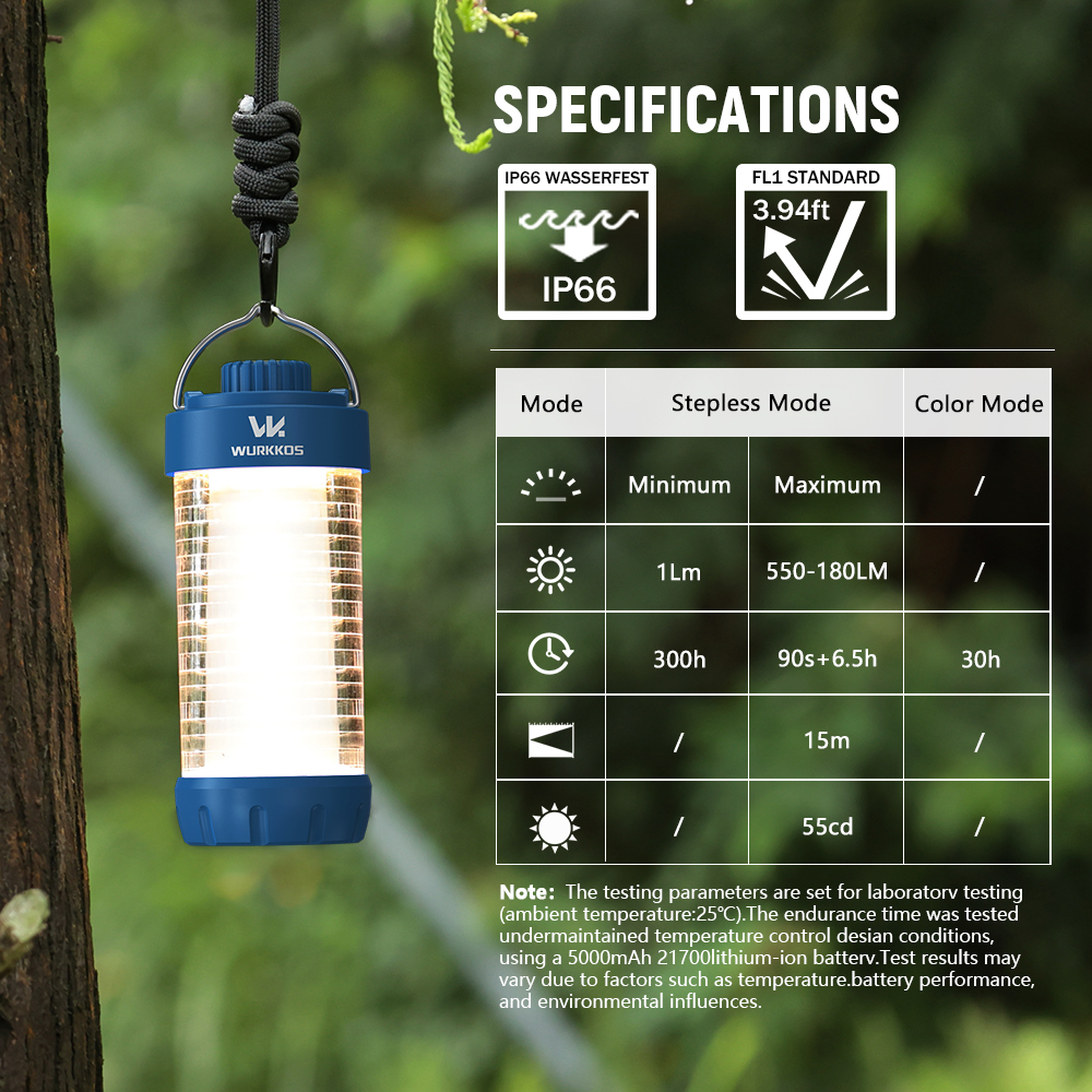 【New Release】 Wurkkos CL01 Camping Light with Adjustable Color Temperature/Power Bank/RGB Police Modes/Magnet Tail/21700 Battery Replaceable