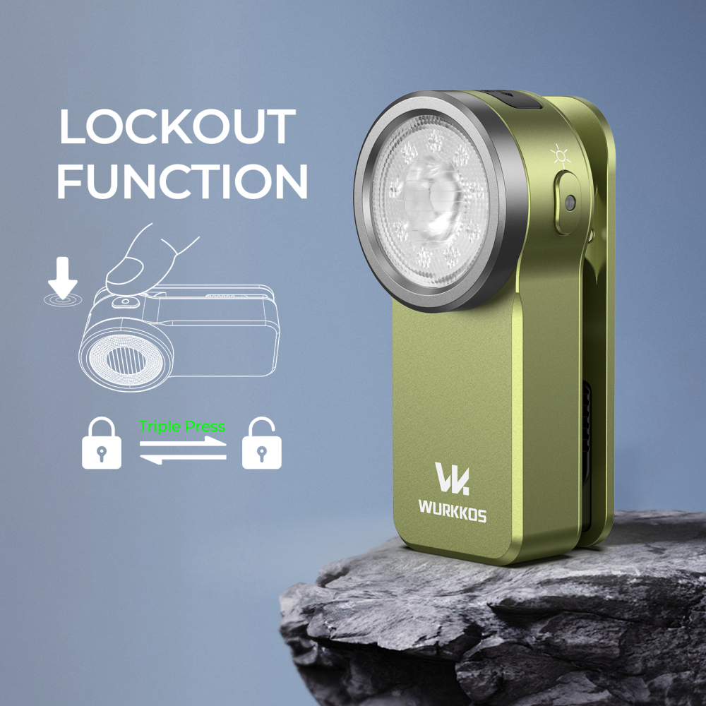 【 New Release】Wurkkos HD03 Clip Light, 680LM USB C Rechargeable Pocket Flashlight, with Spotlight/Flooglight(95 CRI)/RGB Lights/Magnet Inside/Buck Driver/Waterproof