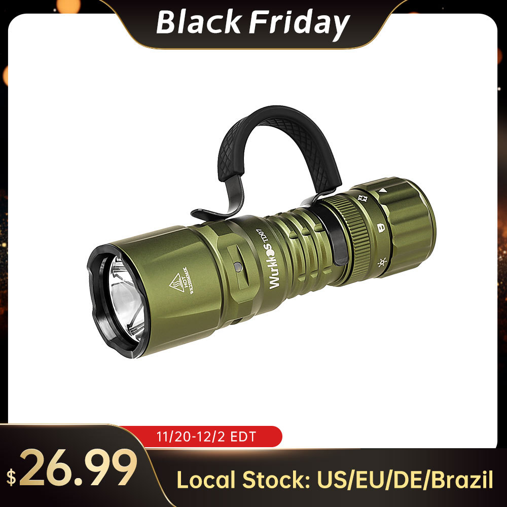 【New Release】Wurkkos TD07 Tactical Flashlight, USB C Rechargeable 1300 Lumens, 479m Long Range EDC Flashlight