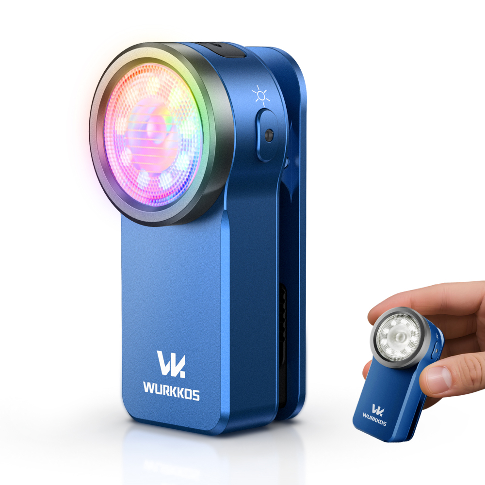【 Gift Set 】Wurkkos HD03 Clip Light, 680LM USB C Rechargeable Pocket Flashlight, with Spotlight/Floodlight(95 CRI)/RGB Lights/Magnet Inside/Buck Driver/ IPX6 Waterproof