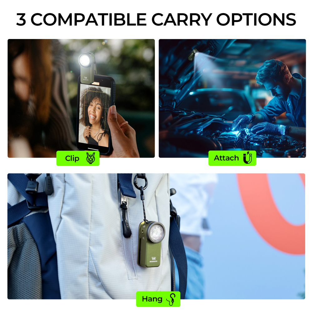 【 Gift Set 】Wurkkos HD03 Clip Light, 680LM USB C Rechargeable Pocket Flashlight, with Spotlight/Floodlight(95 CRI)/RGB Lights/Magnet Inside/Buck Driver/ IPX6 Waterproof