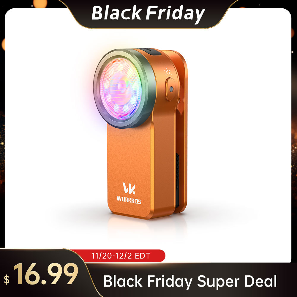【 Gift Set 】Wurkkos HD03 Clip Light, 680LM USB C Rechargeable Pocket Flashlight, with Spotlight/Floodlight(95 CRI)/RGB Lights/Magnet Inside/Buck Driver/ IPX6 Waterproof