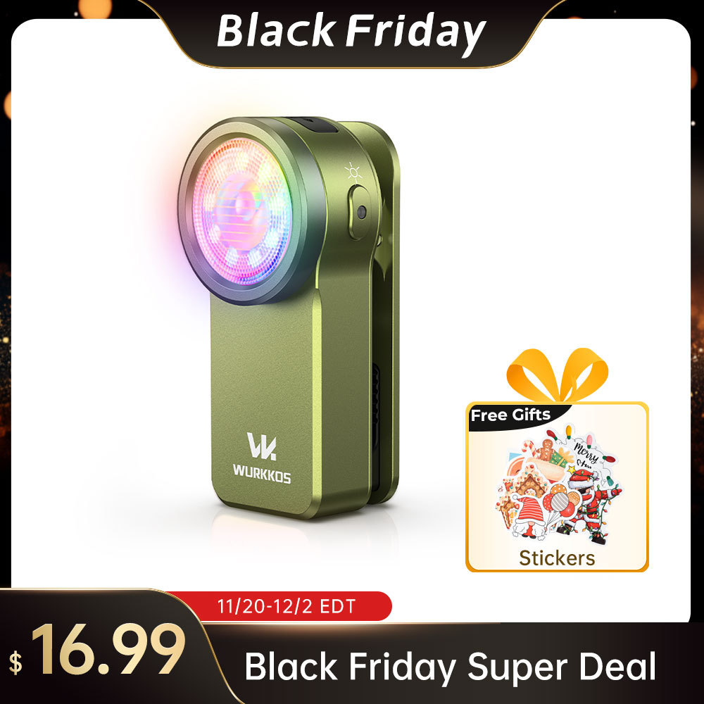 【 Gift Set 】Wurkkos HD03 Clip Light, 680LM USB C Rechargeable Pocket Flashlight, with Spotlight/Floodlight(95 CRI)/RGB Lights/Magnet Inside/Buck Driver/ IPX6 Waterproof