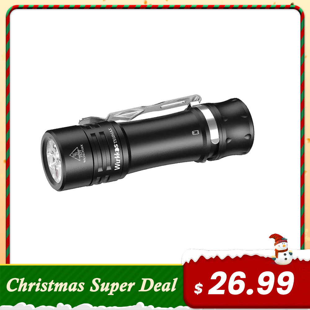 Wurkkos TS10 MAX Portable 18650 Flashlight  2500 lumens,3* Nichia 519A 5000k 95 CRI ＆ RGB Light,  Anduril 2.0 ,157m,E-tail switch