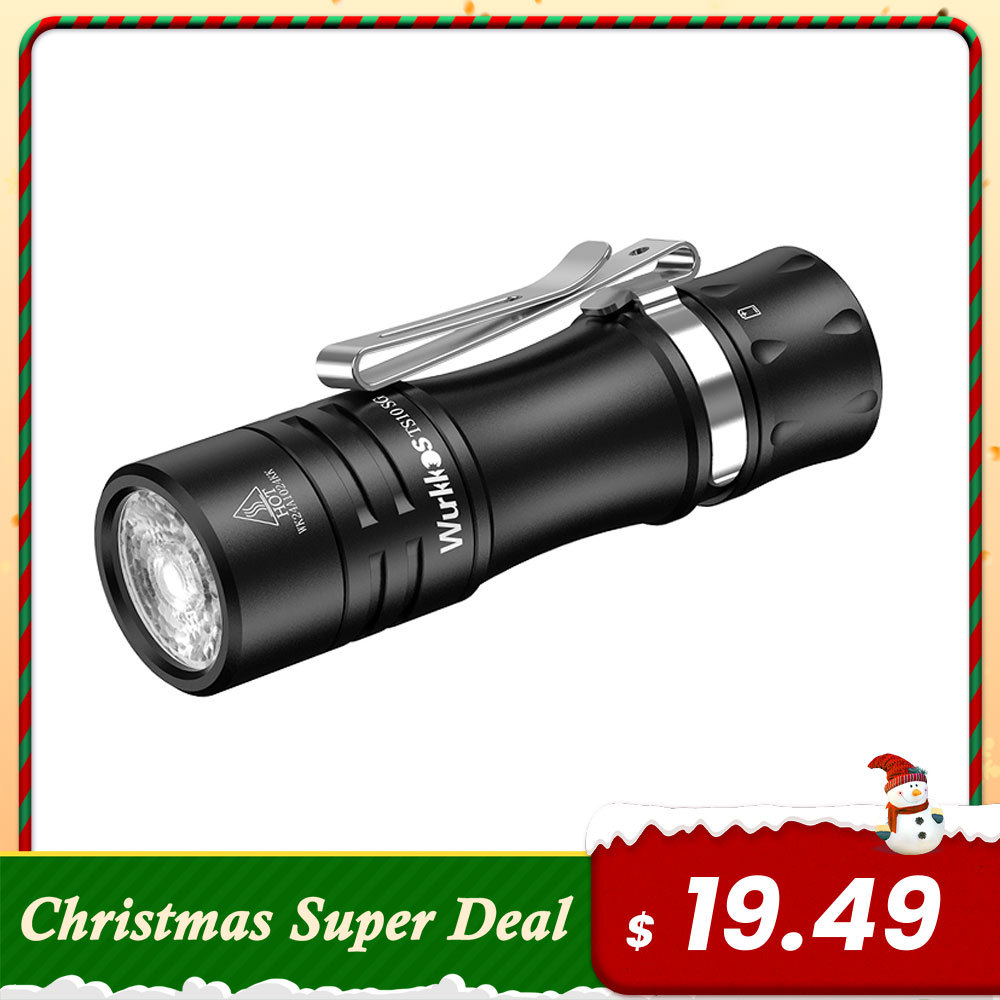 Wurkkos TS10SG Powerful Mini EDC Flashlight, 1650 Lumens 294 Meter Throw with SFT25R,RGB Aux LEDs