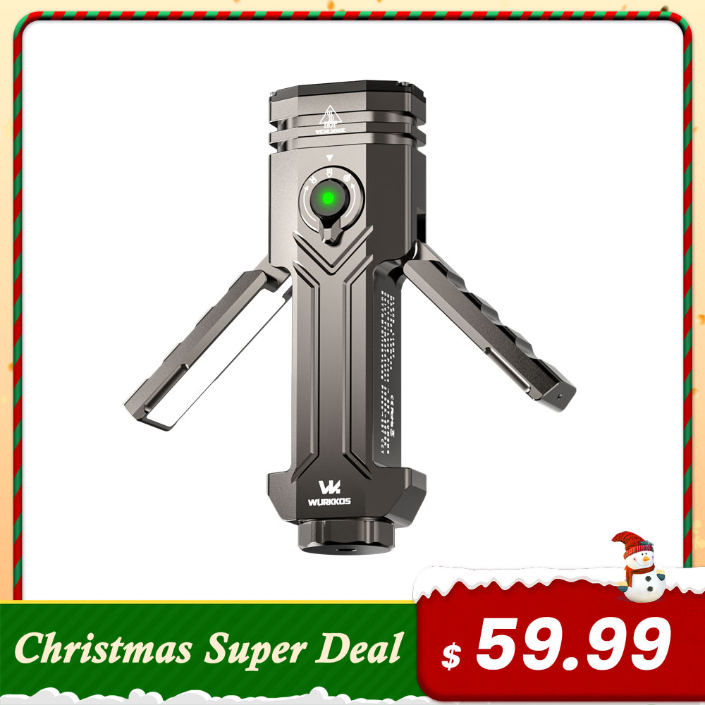 Wurkkos HD02 – 3200 Lm Quad-Beam Flashlight | Magnetic Folding Design