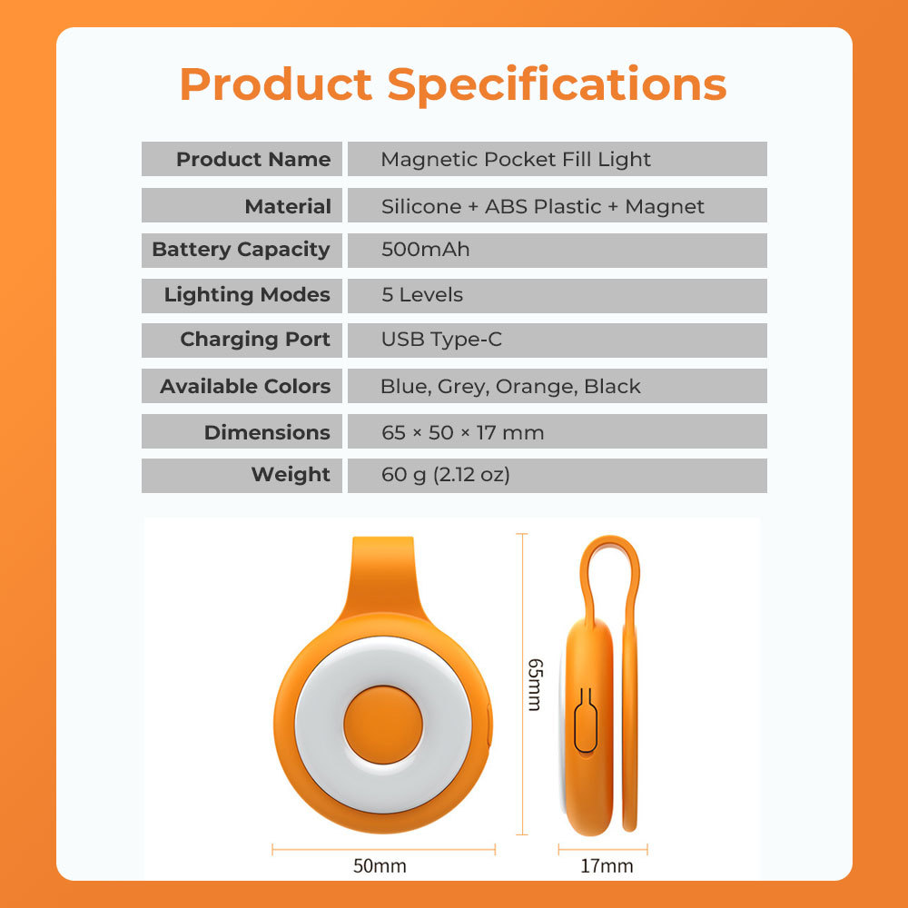 Mini Clip Flashlight with Magnetic Base -Compact Pocket EDC Light