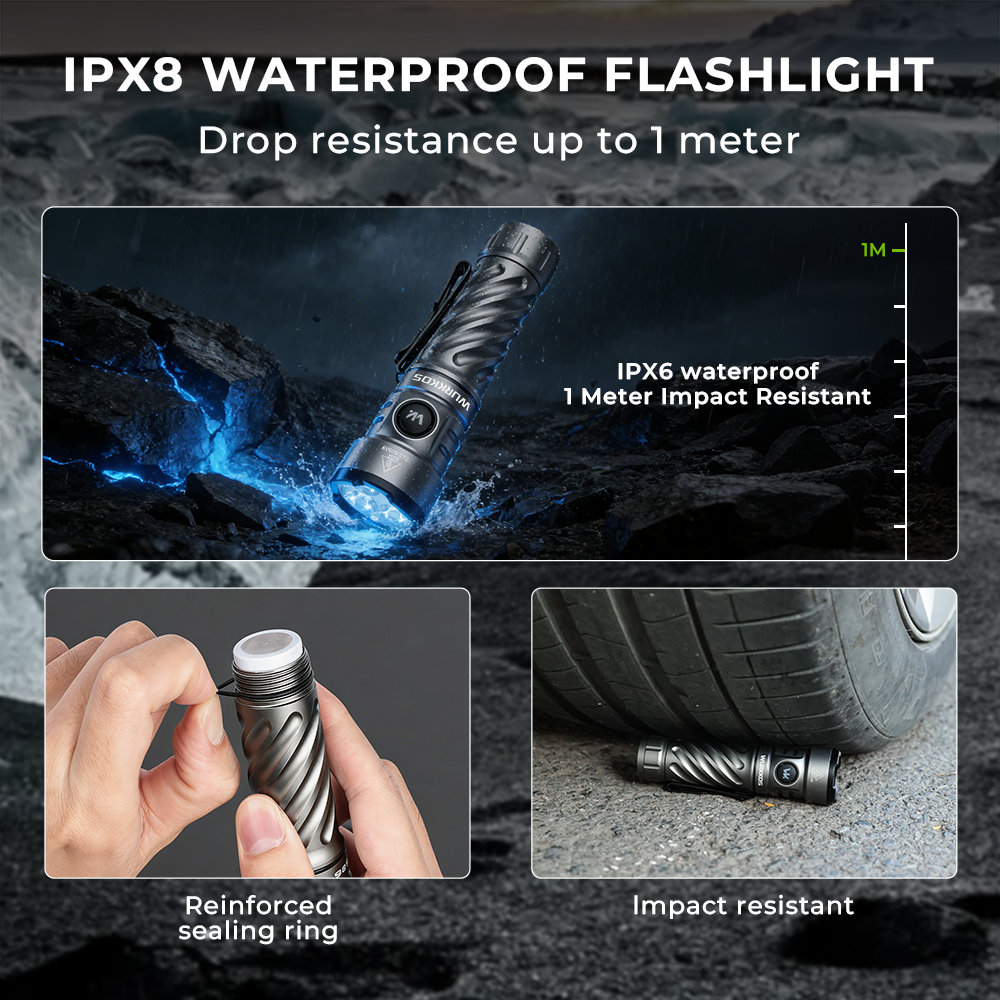 【New Release】Wurkkos TS26 Anduril EDC Flashlight, 3400 Lumens 190M, Boost driver, Reverse Charging＆IPX8, Magnetic tailcap