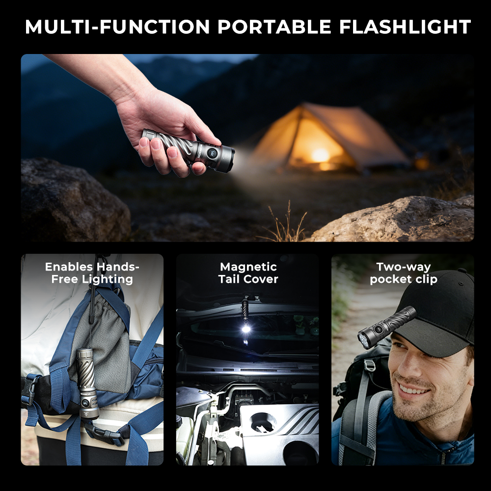 【New Release】Wurkkos TS26 Anduril EDC Flashlight, 3400 Lumens 190M, Boost driver, Reverse Charging＆IPX8, Magnetic tailcap