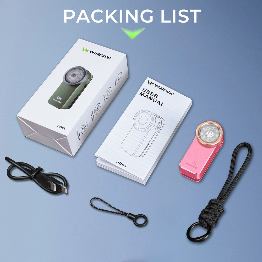 Wurkkos HD03 iF Design Award Clip Light – 680LM USB‑C Rechargeable EDC Flashlight with Spotlight, Floodlight (95 CRI), RGB, Magnet & Buck Driver