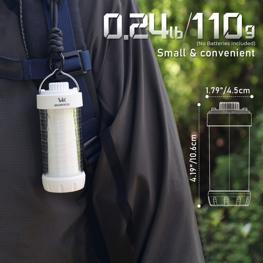 Wurkkos CL01 Camping Light with Adjustable Color Temperature/Power Bank/RGB Police Modes/Magnet Tail/21700 Battery Replaceable