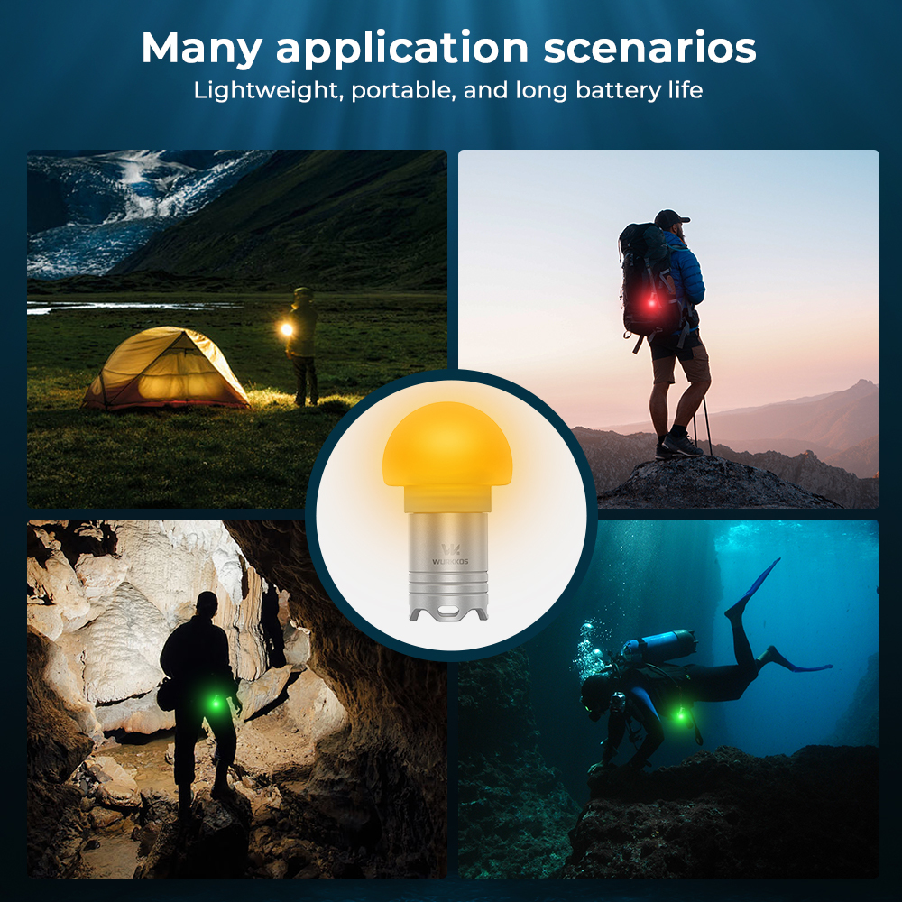 【New Release】Wurkkos DL04 RGB Signal Light – 9 RGB Modes, IPX8 Waterproof, Detachable Battery, Jellyfish Design for Camping, Diving & Emergency Visibility