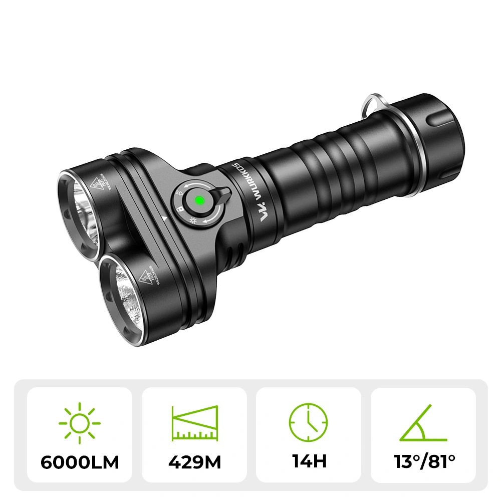 Wurkkos DL05 6000LM 水中ライト ダイビングライト 充電式 Wurkkos DL05 Dual-Head Dive Light 6000 Lumens | Waterproof Diving