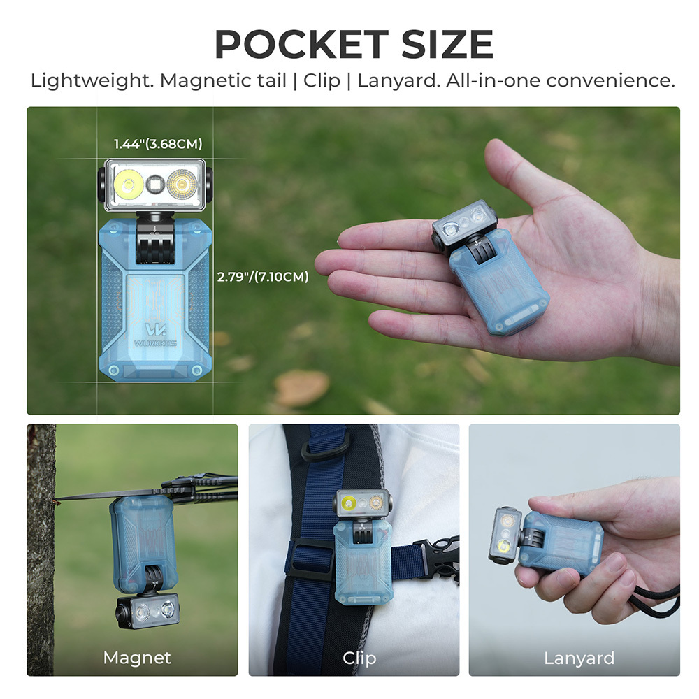 【New Release】WURKKOS HD04 Clip-On EDC Flashlight – 750LM, Multi-Angle 180° Rotating Head, Spotlight/Floodlight/RGB for Outdoor, Work & Emergency