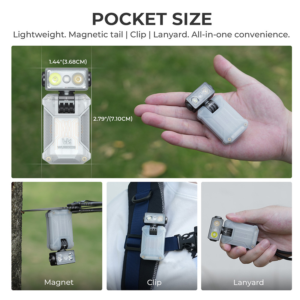 【New Release】WURKKOS HD04 Clip-On EDC Flashlight – 750LM, Multi-Angle 180° Rotating Head, Spotlight/Floodlight/RGB for Outdoor, Work & Emergency