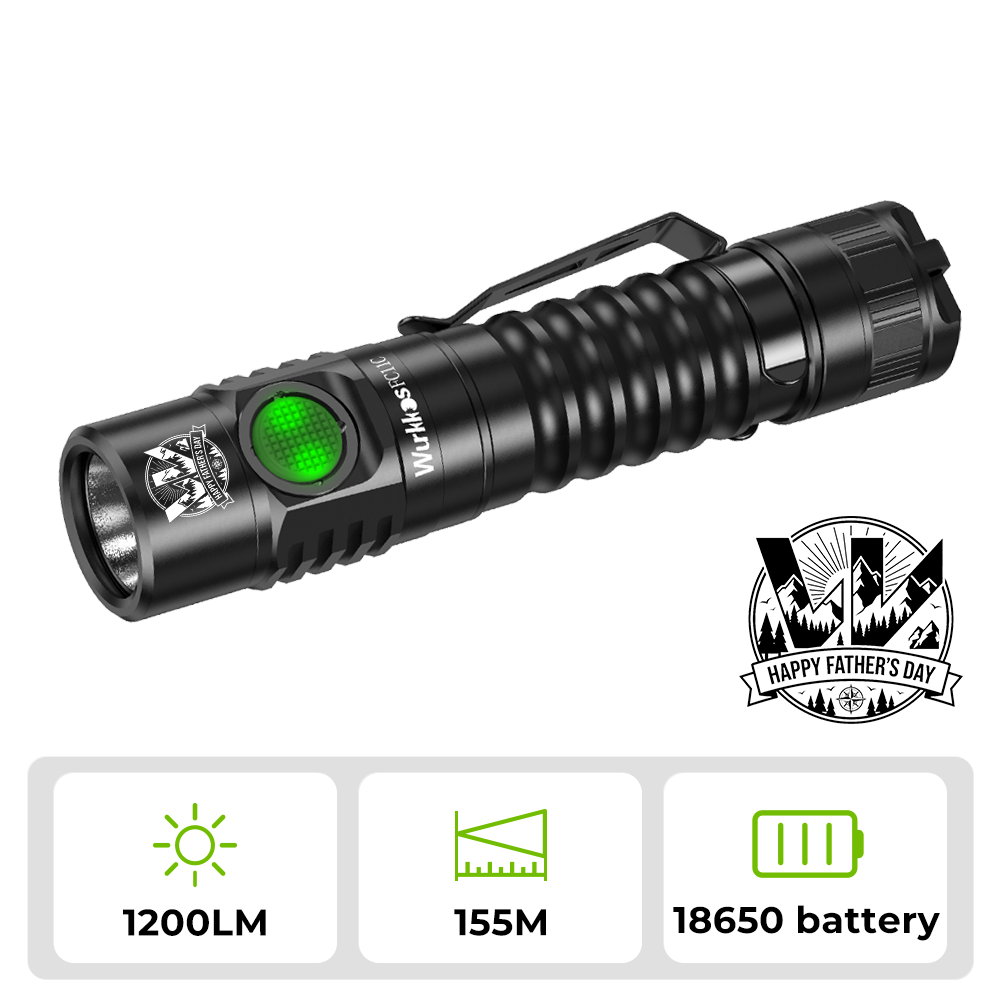 Wurkkos FC11C Nichia 519A Buck Circuit Flashlight, Max ouput 1200Lumens 18650 LED with Magnetic Tail USB C Rechargeable Torch