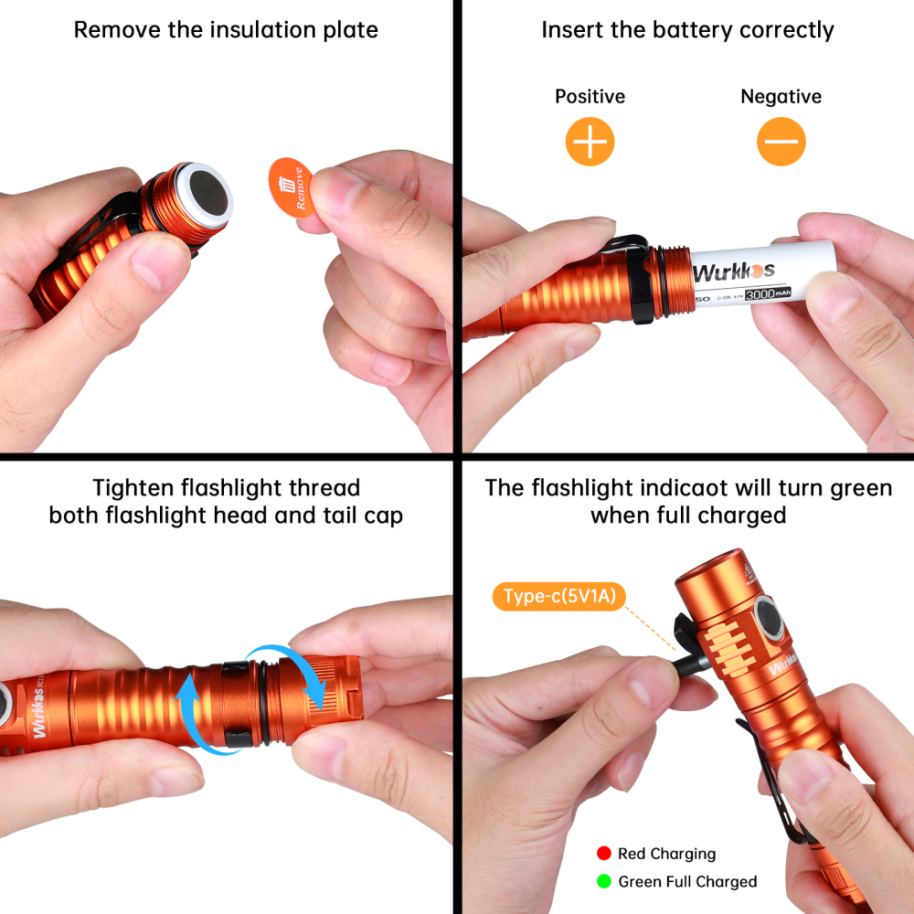 【Father's Day Engraving】Wurkkos FC11C Nichia 519A Powerful 18650 Flashlight, USB C Rechargeable,Buck Circuit 1200Lumens with Magnetic Tail