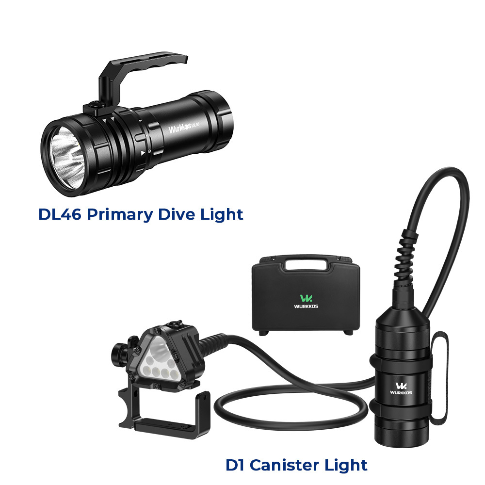 【New Release】Wurkkos D1 Technical Canister Dive Light – 6000LM Output, 500M Depth Rated, 32H Runtime & Precision 8° Narrow Beam