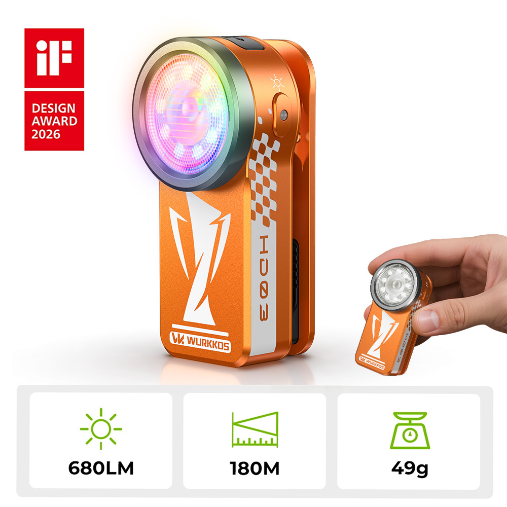 Wurkkos HD03 Football Fan Edition – 680LM USB-C Rechargeable EDC Clip Light with 95 CRI Floodlight, RGB LEDs & Magnetic Base