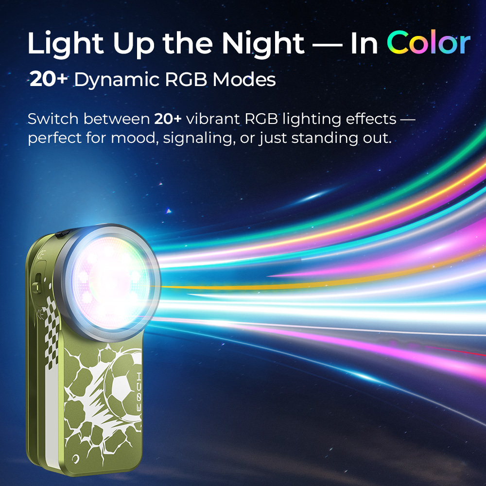 Wurkkos HD03 Football Fan Edition – 680LM USB-C Rechargeable EDC Clip Light with 95 CRI Floodlight, RGB LEDs & Magnetic Base