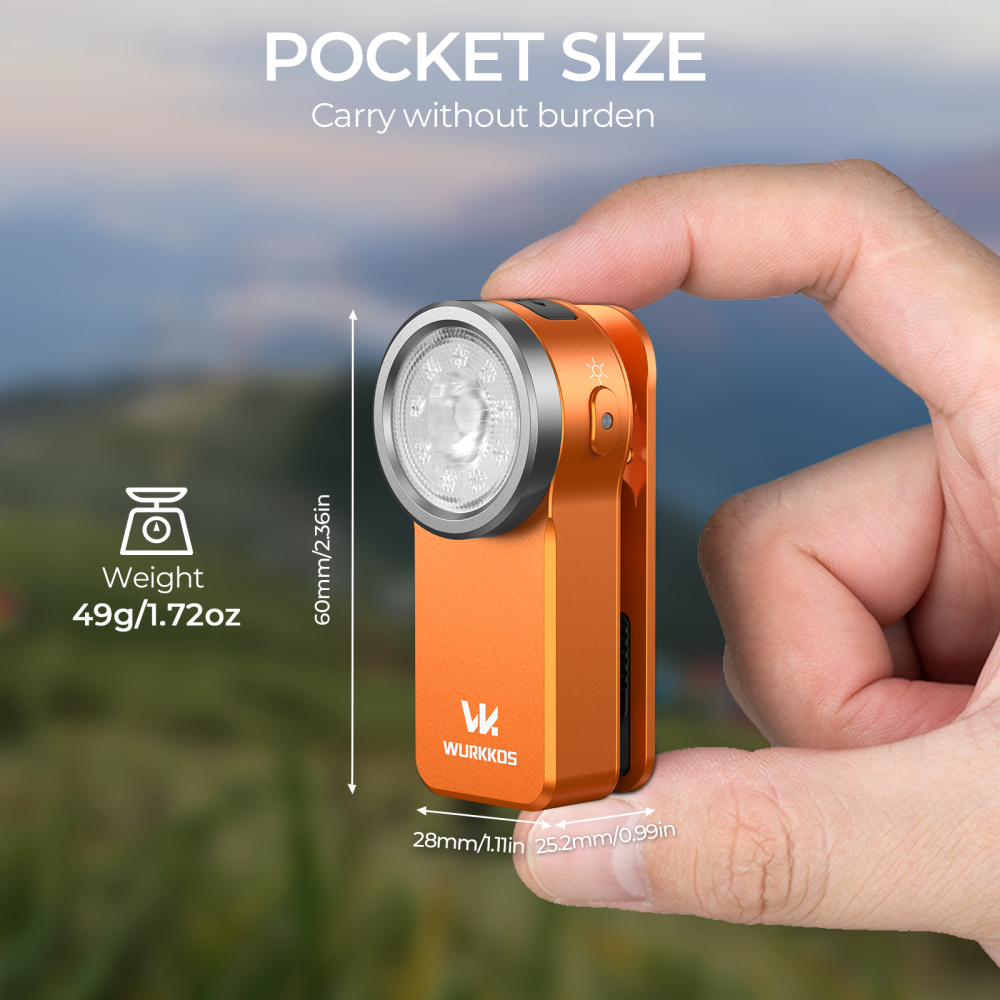 【 New Release】Wurkkos HD03 Clip Light, 680LM USB C Rechargeable Pocket Flashlight, with Spotlight/Flooglight(95 CRI)/RGB Lights/Magnet Inside/Buck Driver/Waterproof