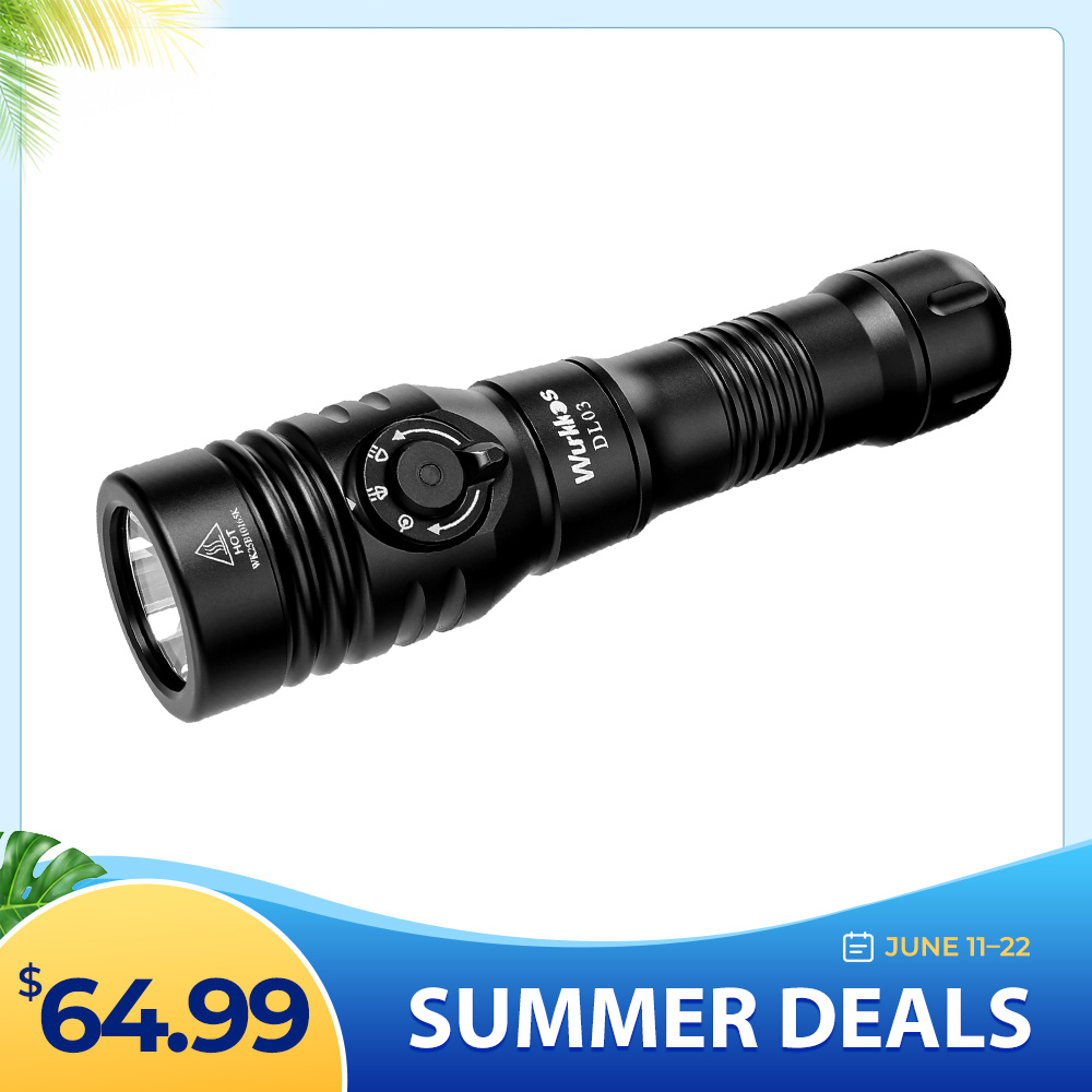 Wurkkos DL03 Professional Dive Light – 2800LM, 480M Beam, Green