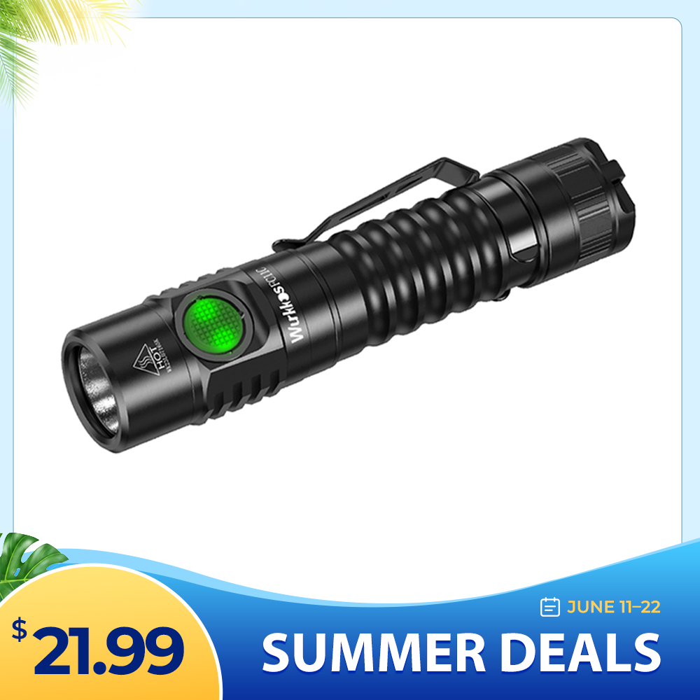 Wurkkos FC11C Nichia 519A Powerful 18650 Flashlight, USB C Rechargeable,Buck Circuit 1200Lumens with Magnetic Tail