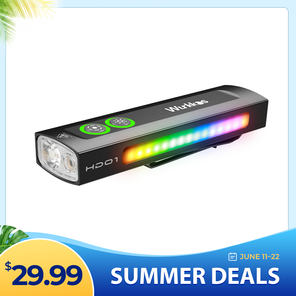 Wurkkos HD01 Rechargeable EDC Flashlight with Front Light,Side flood light (90CRI)/RGB Light/Green Beam,Dual Switch/Magnetic Tail