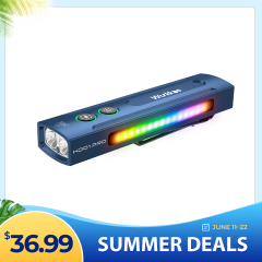 Wurkkos HD01 PRO Flat EDC Flashlight, 365nm UV, Green Laser, White Flood LED, RGB Side Light, Magnetic Tail