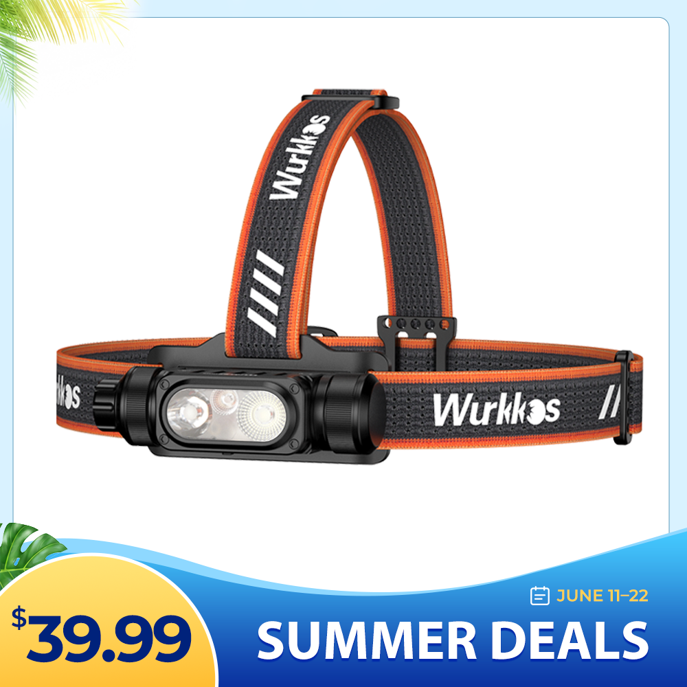 Wurkkos HD16 High-Performance Headlamp, 2500LM, 297M Beam Distance, Spot, Flood & Red Light, One-Handed Rotary Switch for Easy Operation