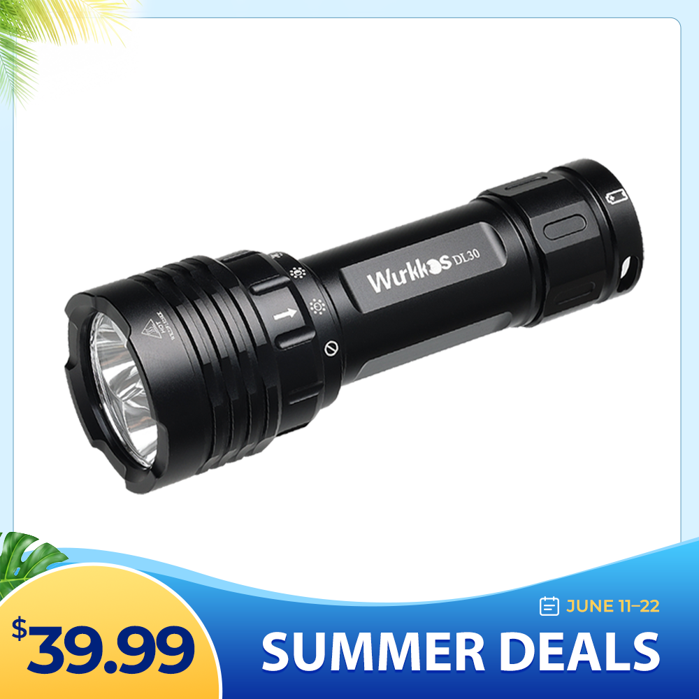 DL30 21700 Diving Flashlight, 3600lm Triple LH351D High CRI, Magnetic Control Ring Switch, 5000k＆2700k for Firemen