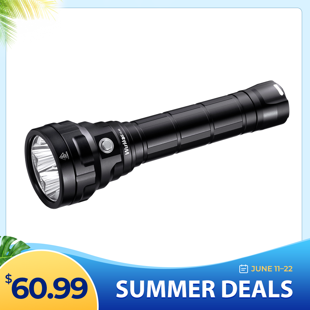 Wurkkos DL40 Powerful 5000lm Flashlight, Diving Light with 4*LH351D High 90 CRI 5000K Underwater Torch