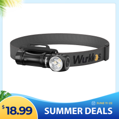 Wurkkos HD10 Mini Angle Flashlight,USB C Rechargeable 14500 Headlamp 1200LM Max , Anduril 2.0/Real RGB Aux/Magnetic Tailcap/Headband