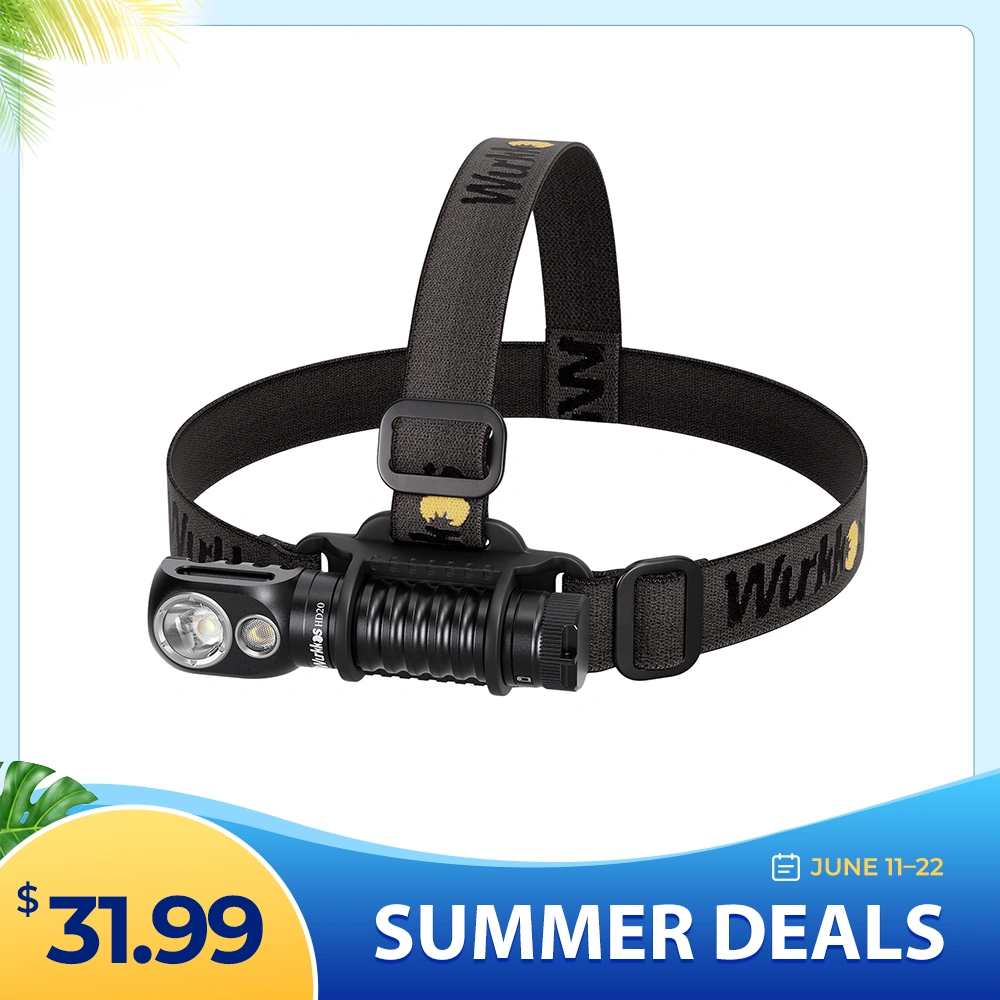HD20 USB C Rechargeable Headlamp 21700 Flashlight 2000lm Dual LED