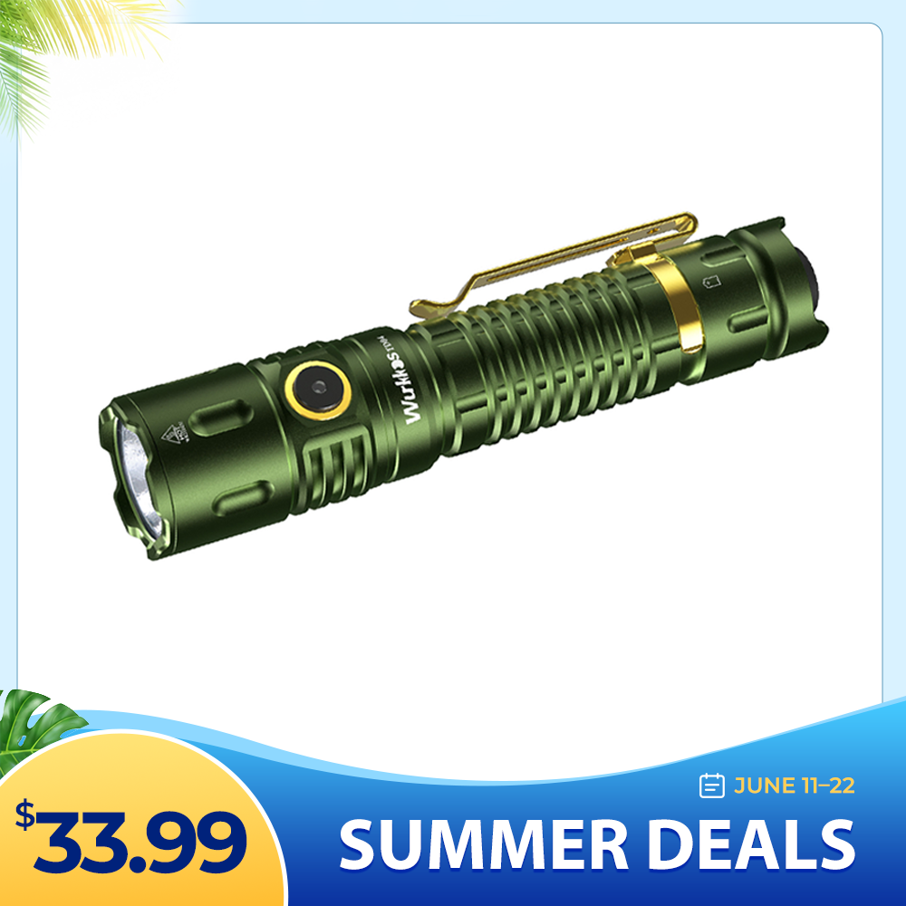 Wurkkos TD04 XHP50D HI Rechargeable Flashlight USB-C 3000 lumens Torch IP68 Waterproof EDC Tail Switch,21700 Battery Two Groups Tactical