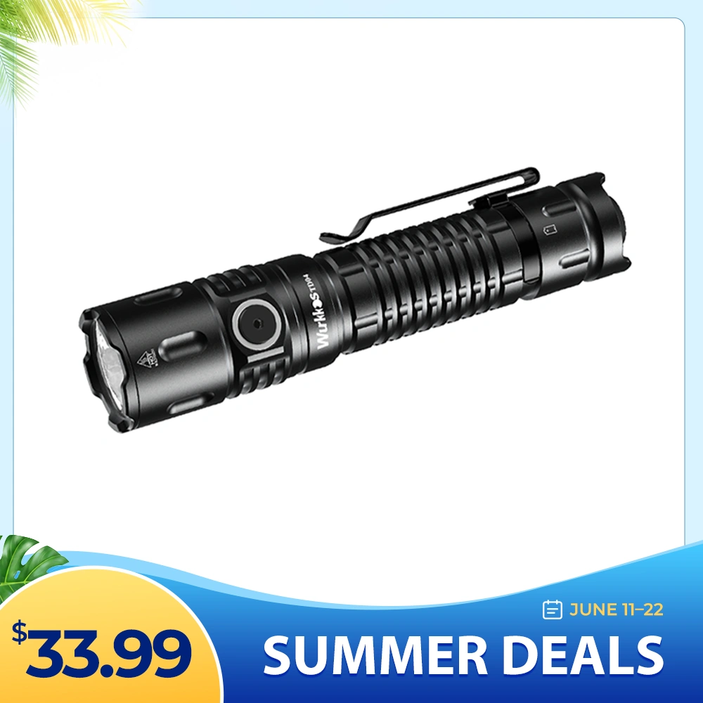 Wurkkos TD04 XHP50D HI Rechargeable Flashlight USB-C 3000 lumens