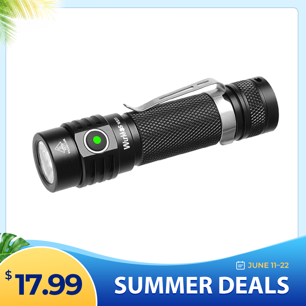 Wurkkos -TLF Golden WK03 18650 EDC Light with Nichia 519A 5000K 1200lm/USB C Rechargeable/Extra Magnetic Tail Cap included