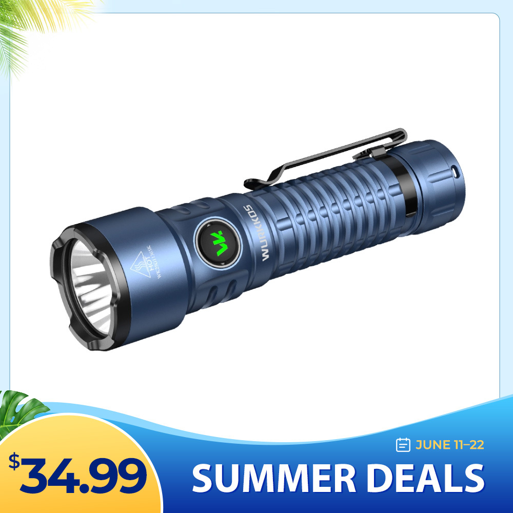 Wurkkos TS28 3200 Lumens EDC Flashlight, Ultra Long Range 506m, Stainless Steel Bezel, Magnetic Tail, IPX8,21700 Battery Included