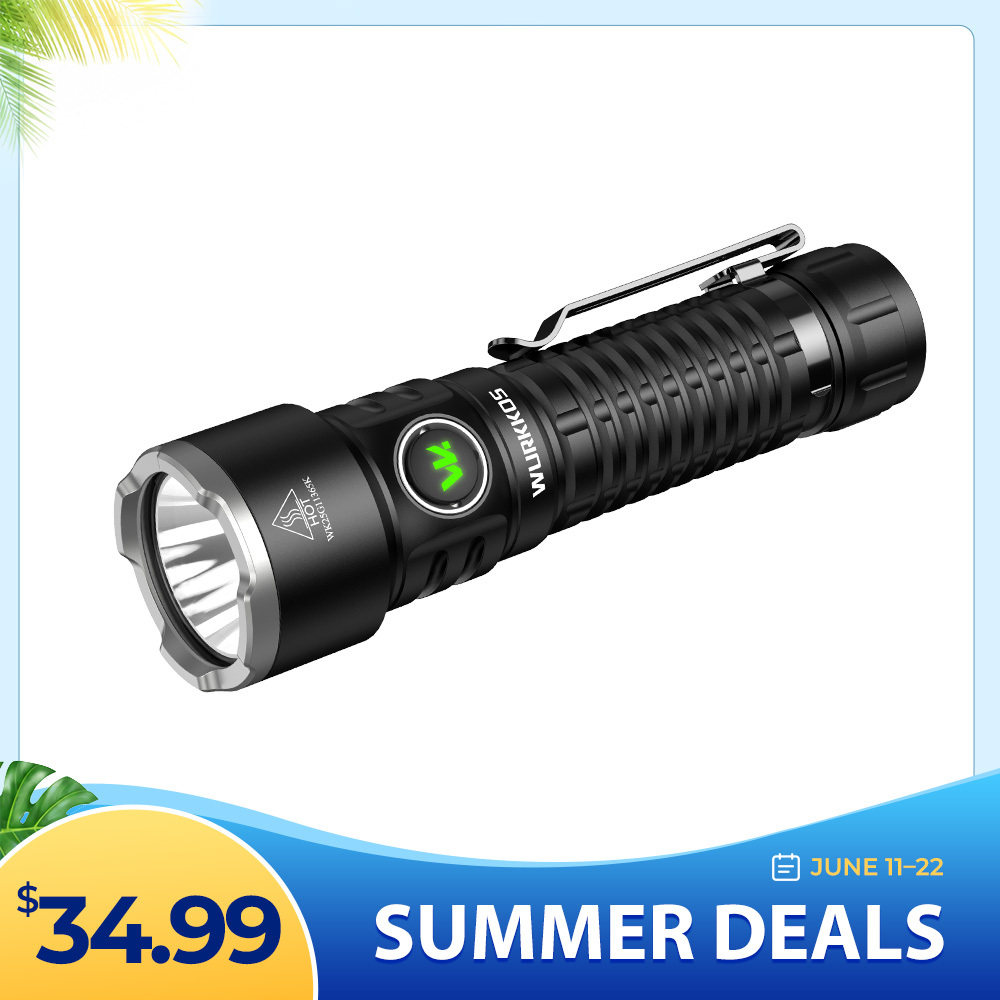Wurkkos TS28 3200 Lumens EDC Flashlight, Ultra Long Range 506m, Stainless Steel Bezel, Magnetic Tail, IPX8,21700 Battery Included