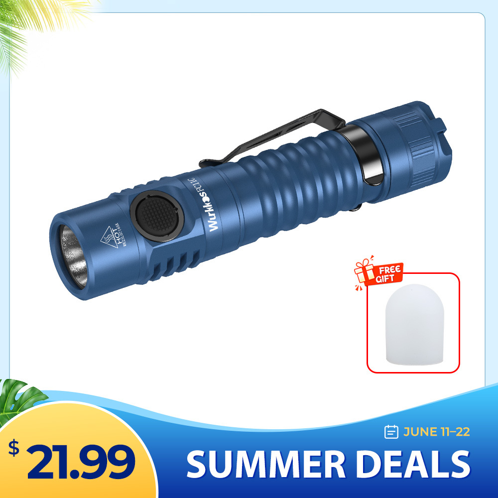 Wurkkos FC11C Nichia 519A Powerful 18650 Flashlight, USB C Rechargeable,Buck Circuit 1200Lumens with Magnetic Tail