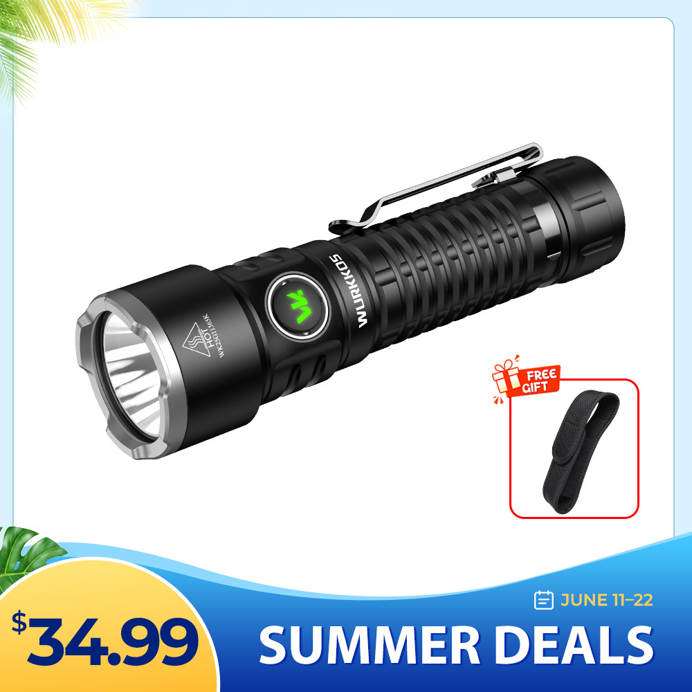 Wurkkos TS28 3200 Lumens EDC Flashlight, Ultra Long Range 506m, Stainless Steel Bezel, Magnetic Tail, IPX8,21700 Battery Included