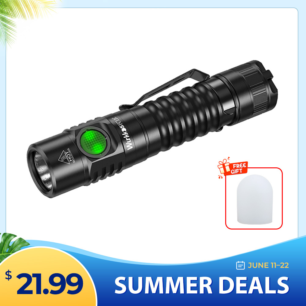Wurkkos FC11C Nichia 519A Powerful 18650 Flashlight, USB C Rechargeable,Buck Circuit 1200Lumens with Magnetic Tail