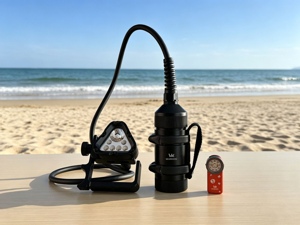 【New Release】Wurkkos D1 Technical Canister Dive Light – 6000 Lumens, 500m Beam Distance, 150m Depth Rated, Up to 32H Runtime & Precision 8° Narrow Beam