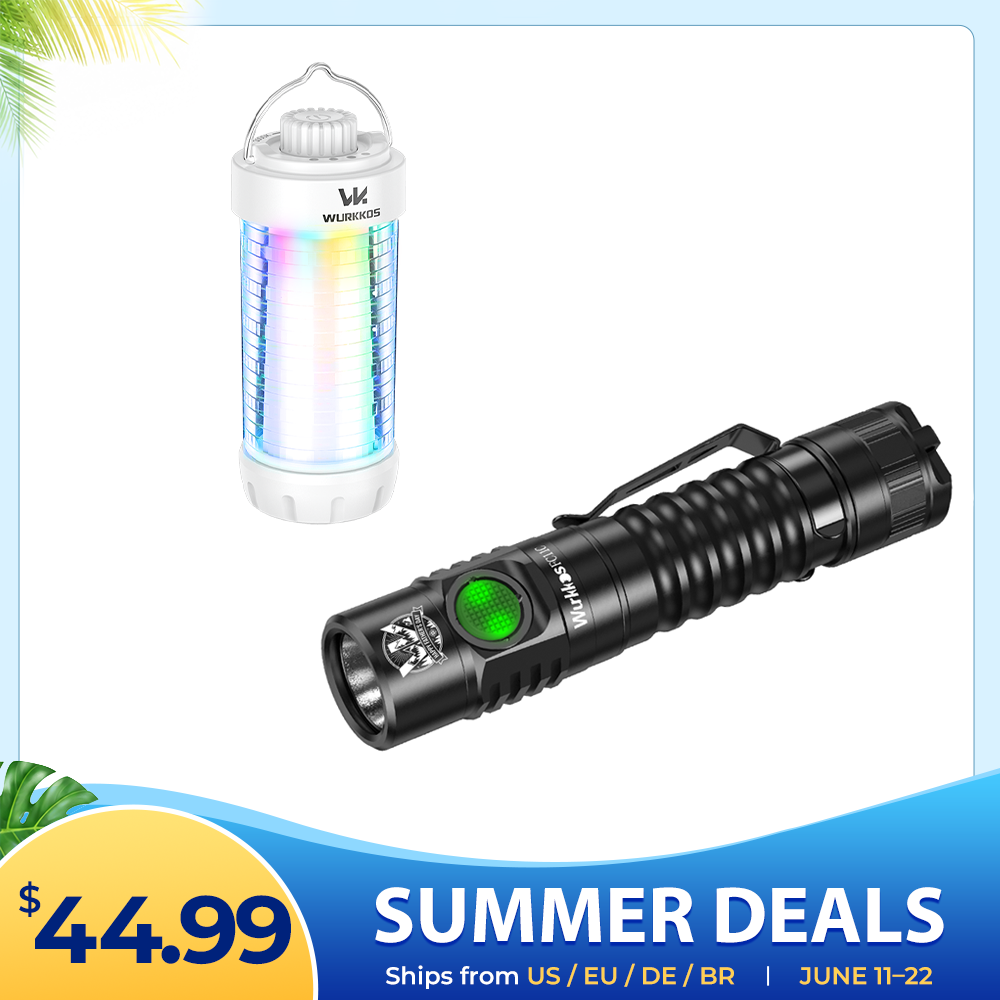 【US warehouse No Tax】Wurkkos FC11C Nichia 519A Buck Circuit Flashlight, Max ouput 1200Lumens 18650 LED with Magnetic Tail USB C Rechargeable Torch