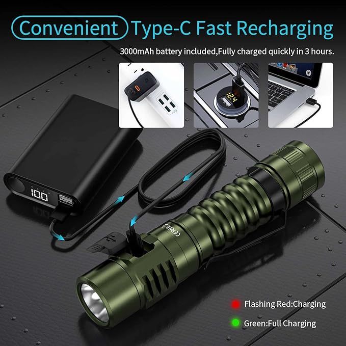 【USA Warehouse】Wurkkos FC11C Nichia 519A Buck Circuit Flashlight, Max ouput 1200Lumens 18650 LED with Magnetic Tail USB C Rechargeable Torch